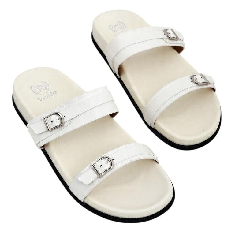 Women's Flip-Flops with Straps and Buckle White Rilevenn 38