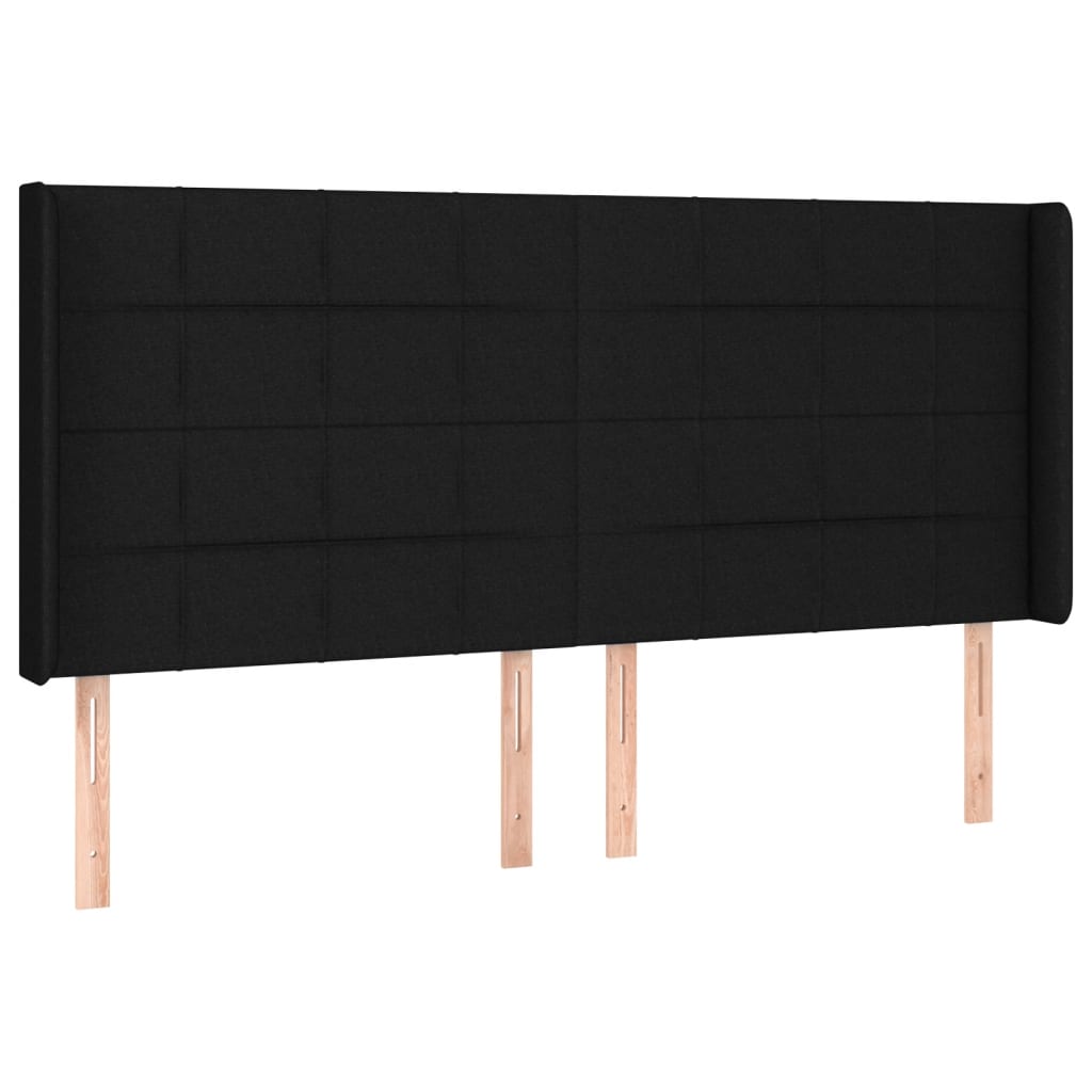 Vidaxl Zagłówek Do Łóżka Z Led, Czarny, 203X16X118/128 Cm, Tkanina