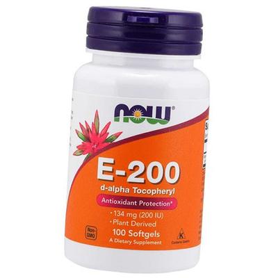 Витамин Е, Альфа Токоферилацетат, Vitamin E-200 D-Alpha Tocopheryl, 100гелкапс (36128422)