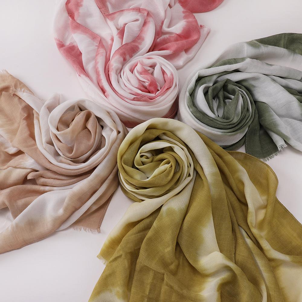 New Hanging Dye Splicing Scarf, Casual Women's Scarf, Fashion Bag Silk Scarf, Headscarf