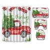 Christmas Shower Curtain Floor Mat Combination Four-Piece Set Bathroom Toilet Carpet Shower Room Mat Foot Mat