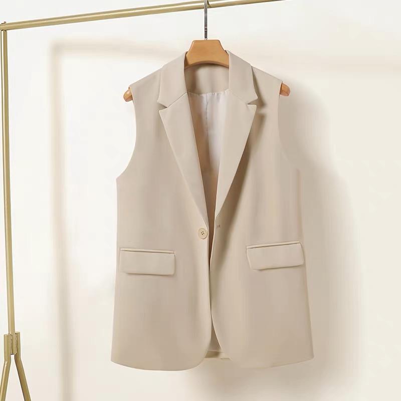 Костюм-жилет, женская верхняя одежда, модная весенне-осенняя новая свободная одежда с разрезом