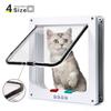 Dog Cat Flap Door With 4 Way Lock Security Flap Door For Dog Cat Kitten Cat Puppy Safety Gate ABS Plastic Small Pet Supplies