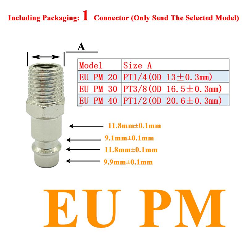 EU Air Hose Fittings Coupling Compressor Accessories Quick Release Fitting European standard Pneumatic Connector Rapidities