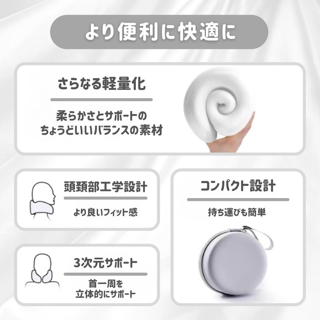 COZENTA Neck Pillow, Face-Down Cushion, Nap Pillow, Compact, with Carrying Case (White)