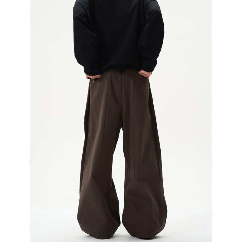 Kisko American Retro Pleated Baggy Wide Leg Pants Men and Women Simple Classy Loose Feeling Loose Casual Suit Pants