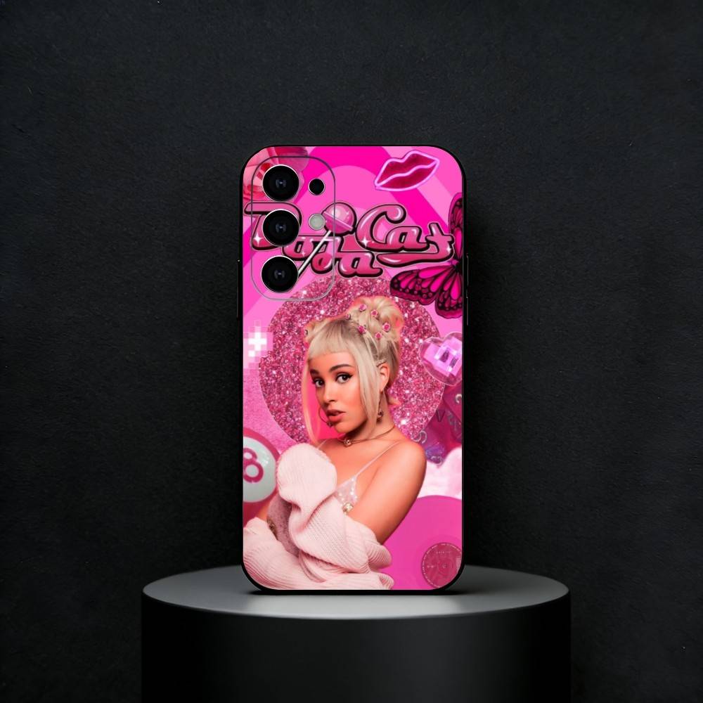 Милый Чехол для Телефона с Кошкой D-DOJA Певицей Для Samsung S25,S24,S23,S22,S21,S20,Plus,Fe,Lite,Других Черный Чехол
