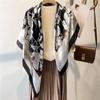 Four Season Style 110 * 110 Cm Silk Smooth Encrypted Brocade Large Square Scarf Scarf Thin Shawl Travel Sunscreen