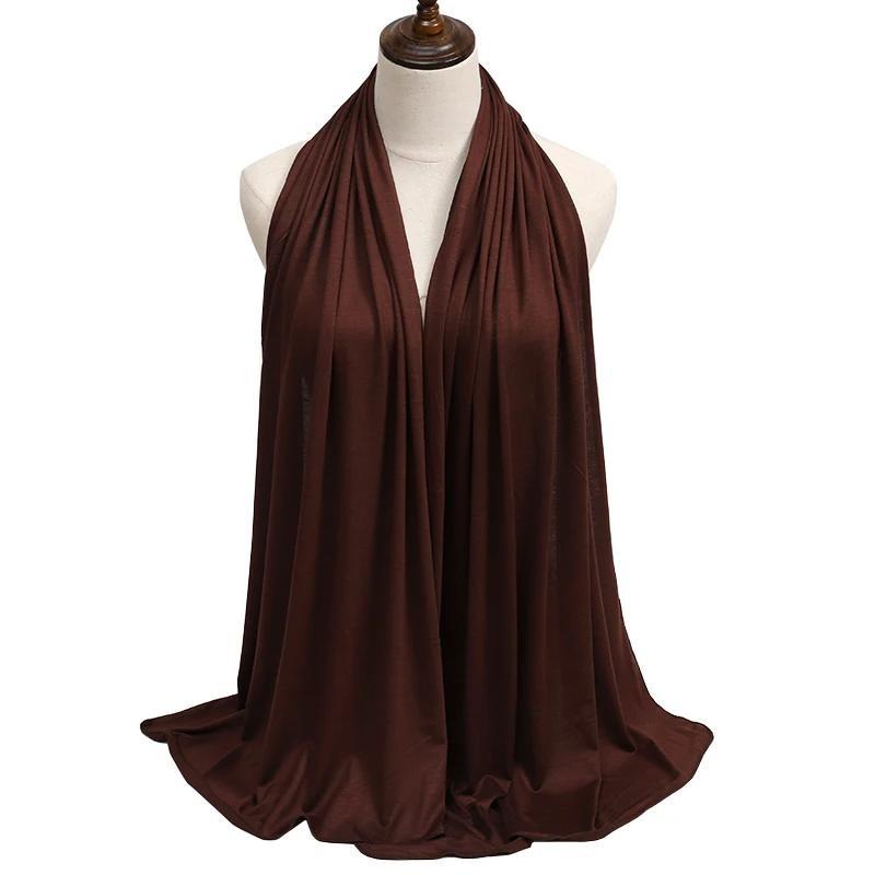 Модал хлопок джерси хиджаб шарф длинный мусульманский платок простой мягкий тюрбан галстук головные повязки для женщин Африка повязка на голову 170x60 см