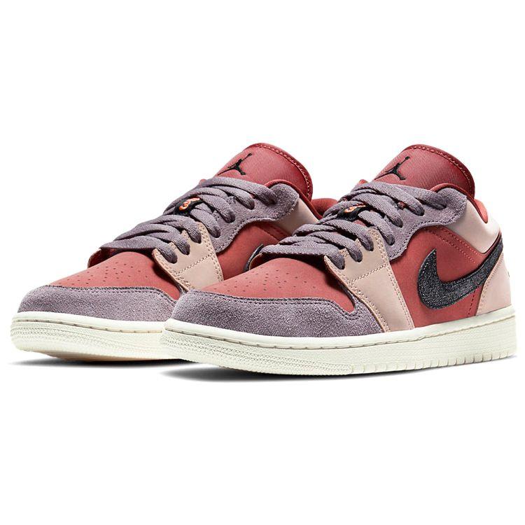 Женские кроссовки Air Jordan 1 Low Canyon Rust Розовый Черный Фиолетовый Дымчатый DC0774-602