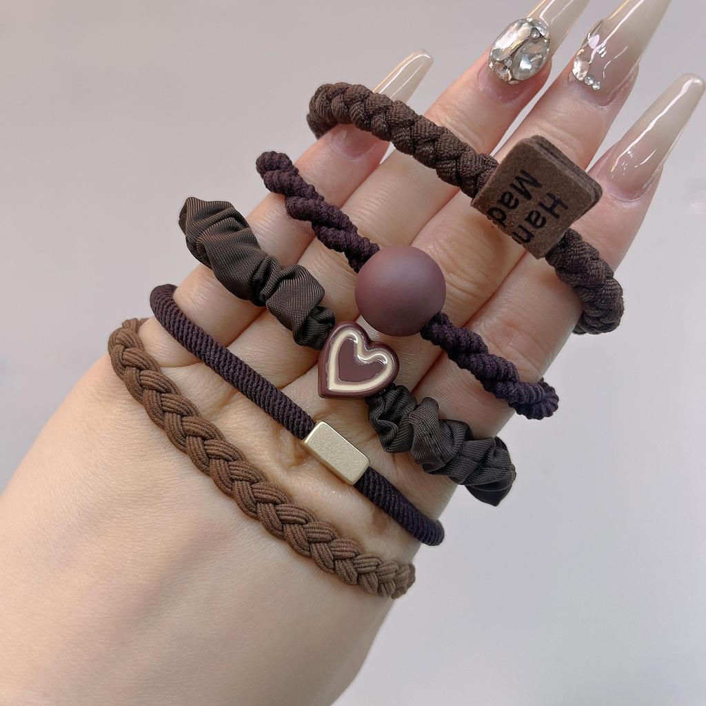 5cm 5pcs/bag New High Elasticity Rubber Band Fabric Hair Loop for Girls Hair Ornament