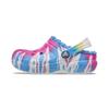 Classic Lined Comfortable Tie-Dye Pattern Wood Bottom Simple Sandals Kids Sandals Pink Blue 206683-4SO