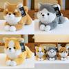 Shiba Lying Inu Husky Corgi Plush Toys Stuffed Animal Dolls Kids Birthday Gifts