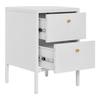 Chevet 2 tiroirs 40x40x60 cm en métal blanc - KITY