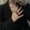 Drip Glazed Finger Ring Multicolor Jewelry Accessories Daily Geometric Lips Ring  Girls