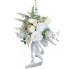 White Bridal Bouquets Wedding Bouquets with Ribbon for Bridal, Bridesmaids, Anniversary, Wedding Party Decorations