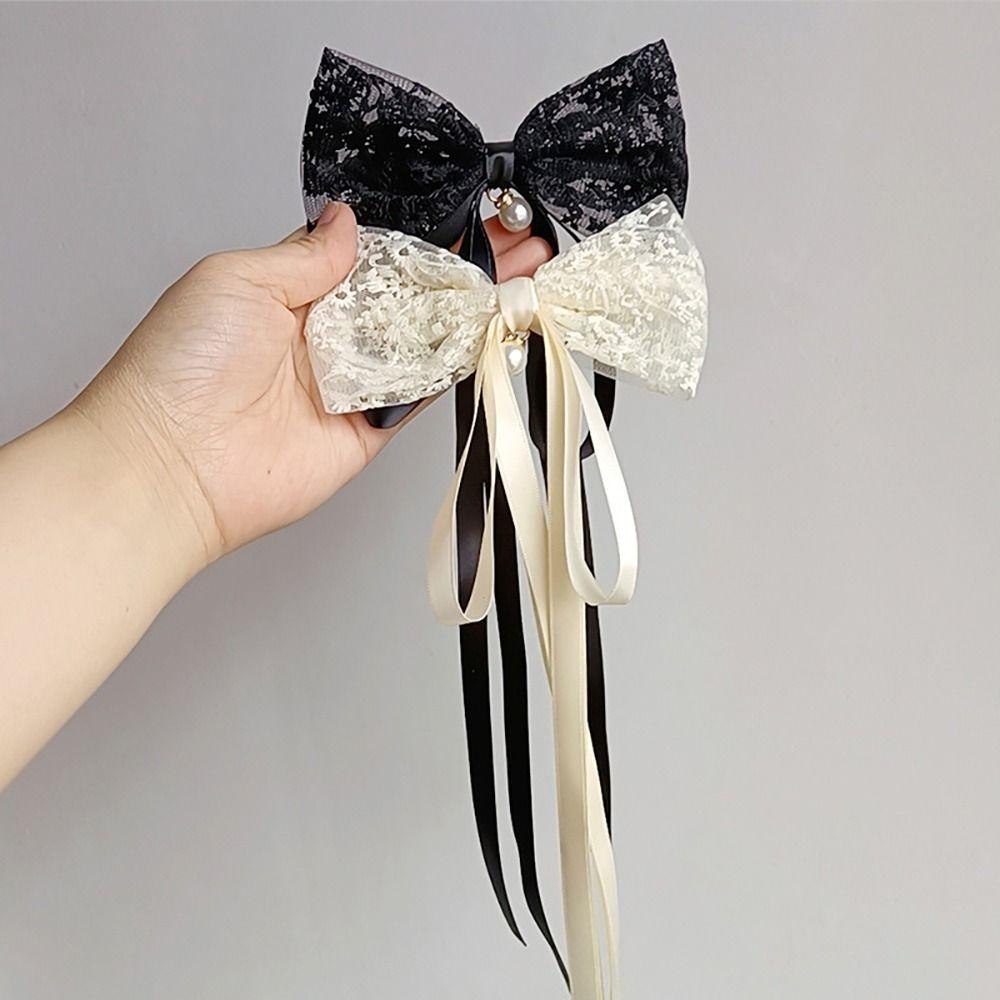 Korean Style Bowknot Hair Clips Lace Girls Headwear Elegant Bowknot Barrette Girls