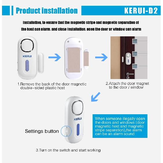 KERUI 120dB Wireless PIR Door Window Burglar Alert Sensor Home Security Arm Disarm Anti-Theft Alarm System with Remote Control