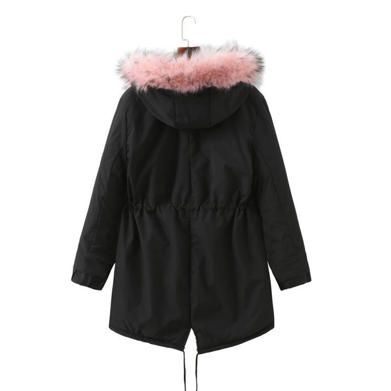 Womens Thick Warm Hooded Cotton Puffer Coat With Faux Fur Trim Loose Fit Winter Jacket Cold Weather