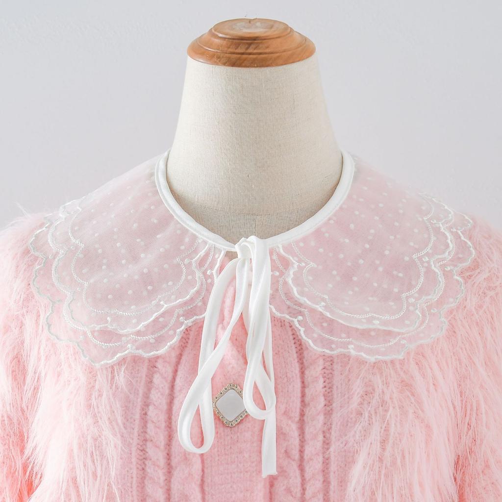 Girls Lace Shirt Detachable Collar for Womens Adjustable Strap Lace Up Shawl Small Shoulder Wraps Small Cape Fake Collar