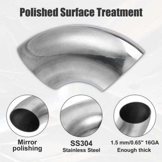 Универсальный ОД 3 дюйма 90 градусов Автомобильный mandrel-отвод локтевой SS304 Изогнутая трубка Упаковка 2 шт.