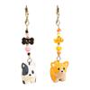 2Pcs Keychain Pendant Puppy Design Lightweight Miniature Key Holder Emotional Healing Keychain Backpack Accessories