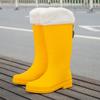 Модные женские длинные резиновые сапоги из ПВХ с толстым дном, нескользящие, для сезона дождей, на открытом воздухе, новые водонепроницаемые женские сапоги для взрослых, рабочие резиновые сапоги