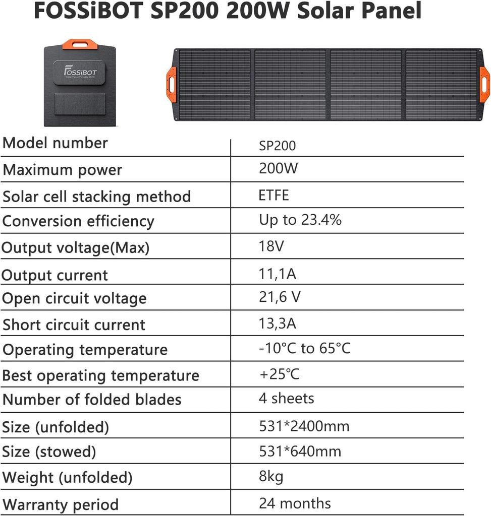 FOSSiBOT Portable 2400W(Peak 4800W) Power Station with UPS Function, 2048Wh Solar Generator Power Generator Power Bank Charger with 200W Solar Panel