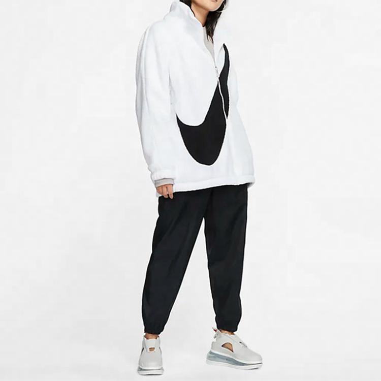 Nike Спортивная одежда Swoosh Big Logo Двусторонняя куртка из шерпа Женская куртка Белая CZ4064-100