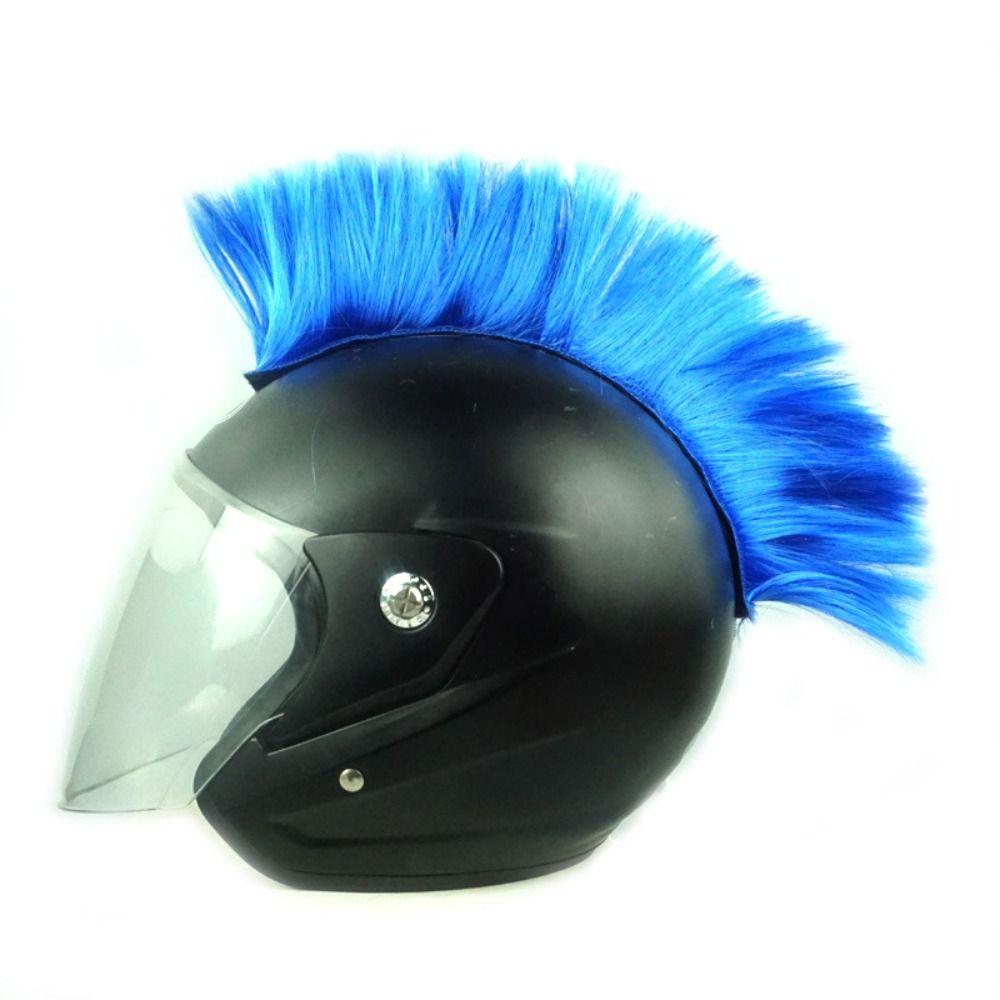 Punk Mohawk Helmet Wig Sticker Paste Helmet Decoration Hair DIY Cockscomb Helmet Wig Motocross