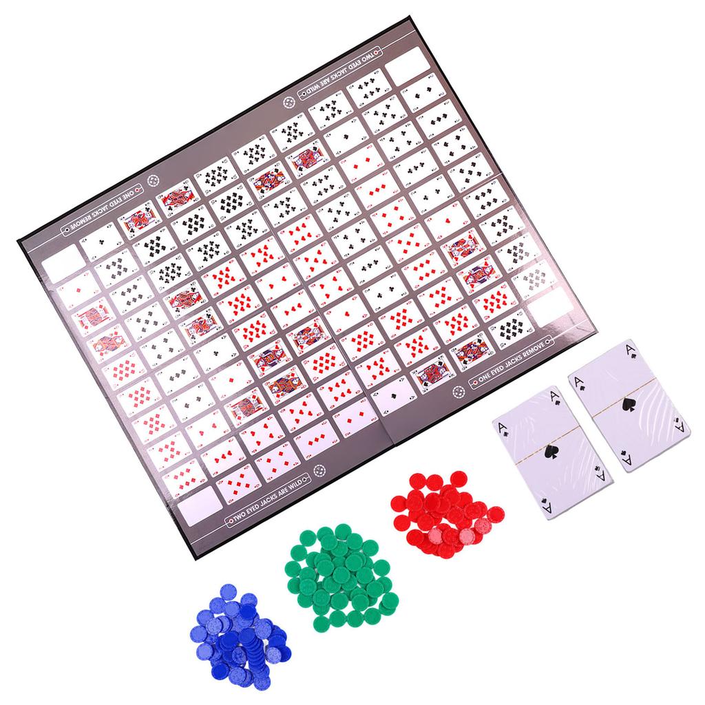 104 шт. Игровые карты Настольная игра Карточная игра Стратегические игры Карты Семейные Пять в ряд Карты для вечеринок Для детей Взрослых