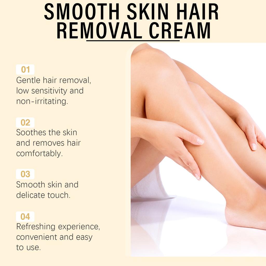 Мягкий крем для удаления волос, Успокаивающий крем для удаления волос, Увлажняющий и не вызывающий раздражения, Подходит для всех типов кожи, 60 г