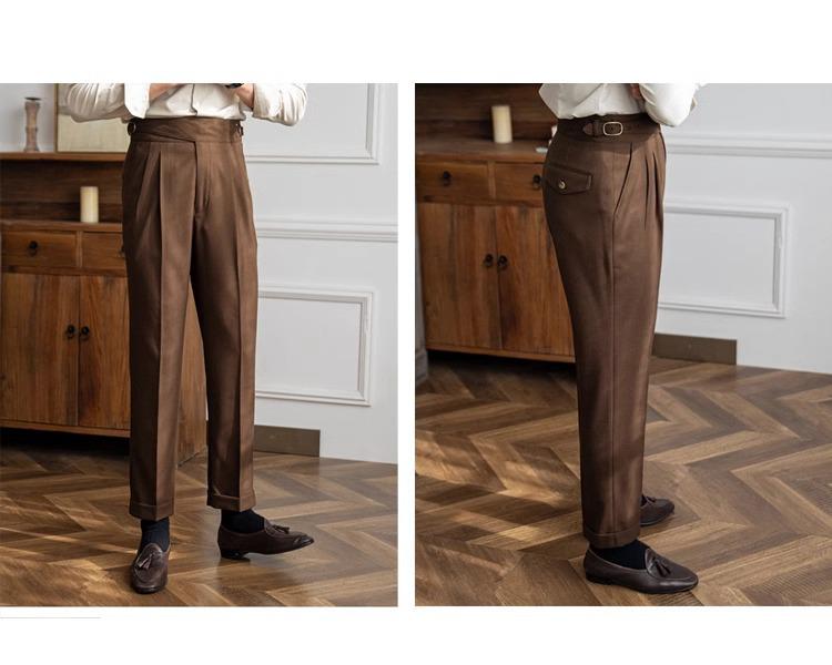 2023 Autumn/Winter Italian Naples High-Waist Straight Men's Casual Trousers