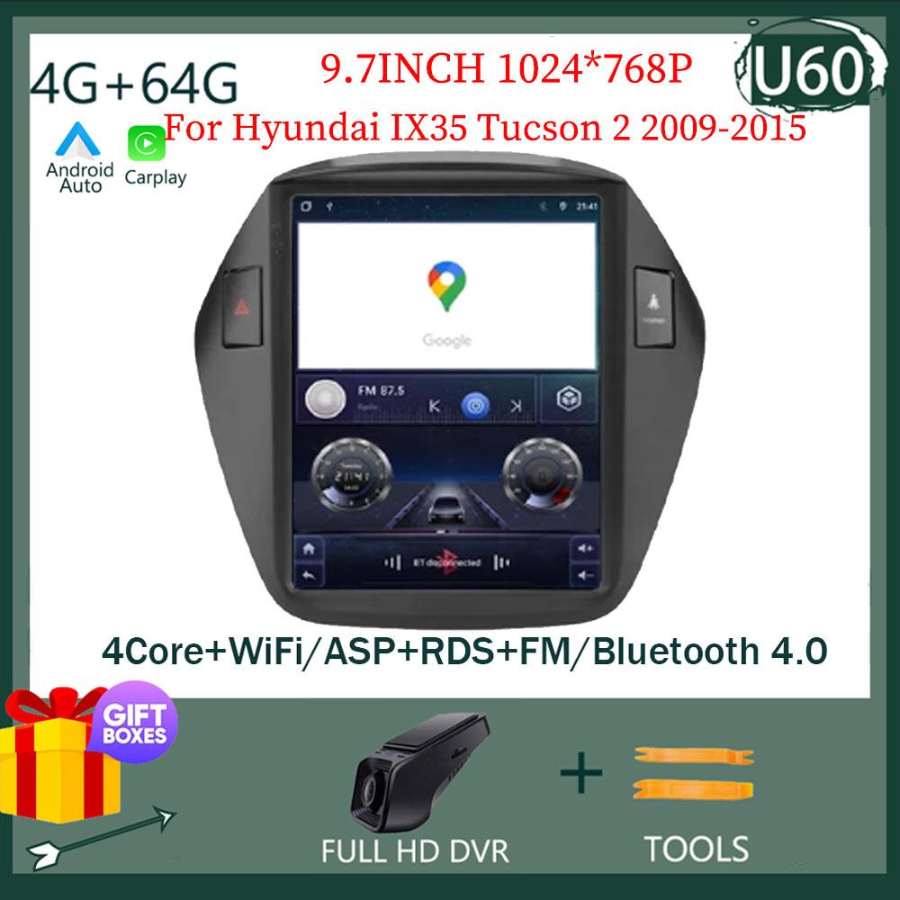 9.7 inch For Hyundai IX35 Tucson 2 2009-2015 Car Radio Android Auto Multimedia Video Player GPS Navigation 5G WIFI No 2din DVD