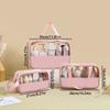 with Handle Travel Cosmetic Bag Transparent Women Wash Pack Portable Toiletry Pouch  Makeup