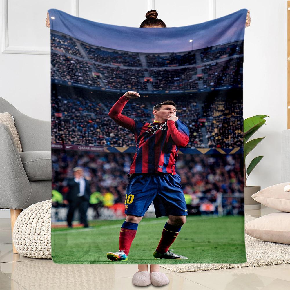 Messi 491 Blanket Comfortable Great for Bedding Seaside Livingroom Four Seasons Universal Digital Print Ideal Gift for Friends Family Couples Picnic