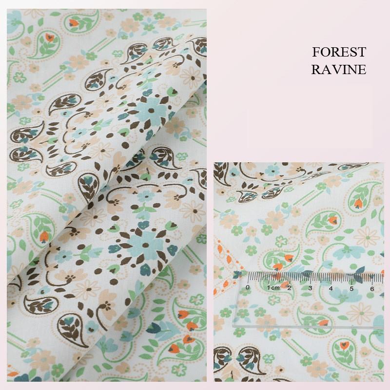 Ткань с цветочным принтом Высококачественная хлопковая ткань Дышащая Мягкая для одежды Шитья Платья Постельное белье Простыни Шторы Материал