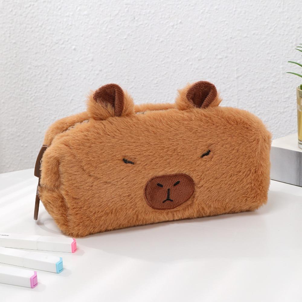 Zipper Capybara Plush Pencil Case Animal Capybara Plush Pencil Pouch  Student