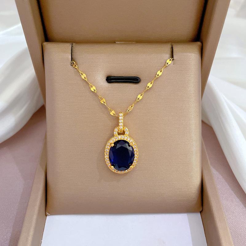 Тяжелая промышленность Преувеличенное микро-инкрустированное гальваническое покрытие из настоящего золота Ожерелье Женская цепочка на ключицу с бусинами для переноса и украшениями