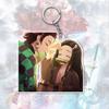 Брелок-подвеска Аниме Клинок, рассекающий демонов Kimetsu No Yaiba Камадо Тандзиро Двусторонний HD Подвеска для сумки Подарок для фанатов Реквизит для косплея Ювелирный подарок