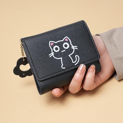Новый короткий кошелек женский модный маленький студенческий карманный кошелек милый большой емкости многокарточный кошелек