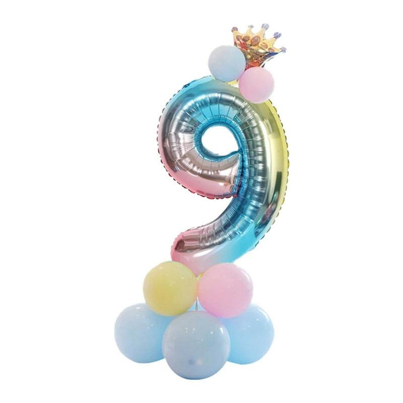 Комбинированный набор из алюминиевой пленки, воздушный шар, украшение на день рождения, свадебные украшения, башня из воздушных шаров с номером