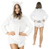 Birthday gift set women's plush winter pajama set shorts white XL L