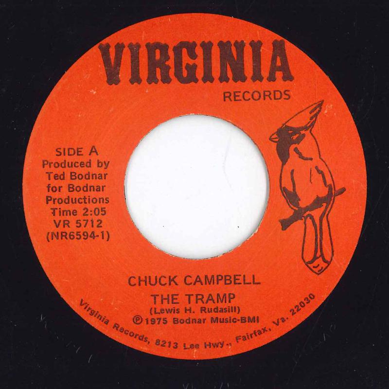 7-дюймовая пластинка CHUCK CAMPBELL - The Tramp NR65941 VIRGINIA RECORD US Country Б/у