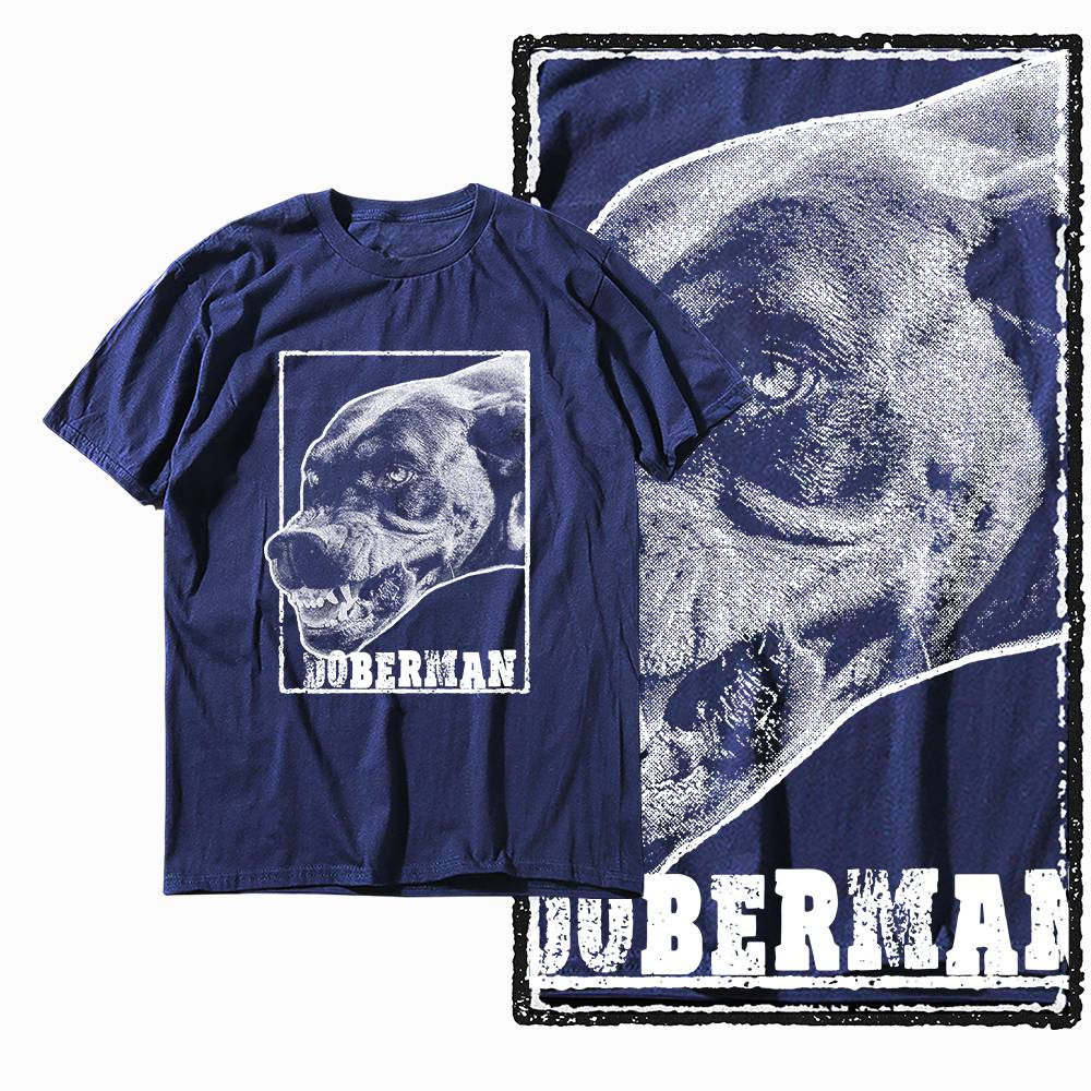 G59 NAVY Big Size 100% Cotton Dog Printed Men's T-shirt | Streetwear Cool Vintage O-neck Men's Tee Tshirt