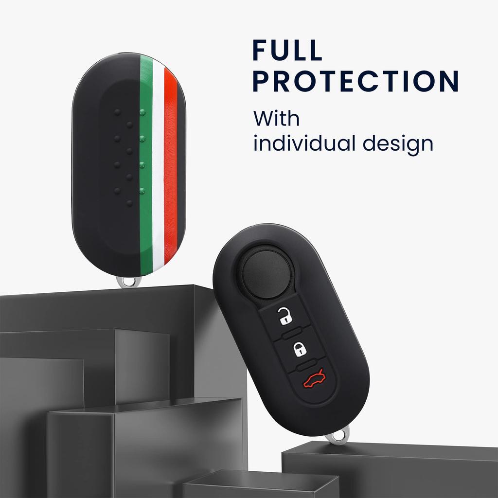 kwmobile Key Cover Fiat Lancia 3-Button Foldable Car Key Compatible