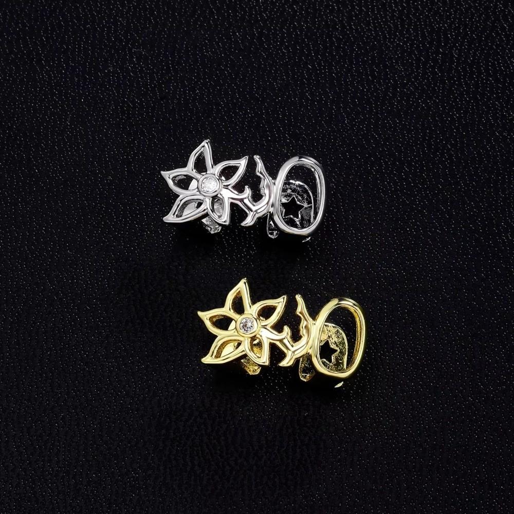 Gold Double Hollow Flower Grillz Silver Irregular Shape Tooth Grills Elegant Teeth Grillz Events