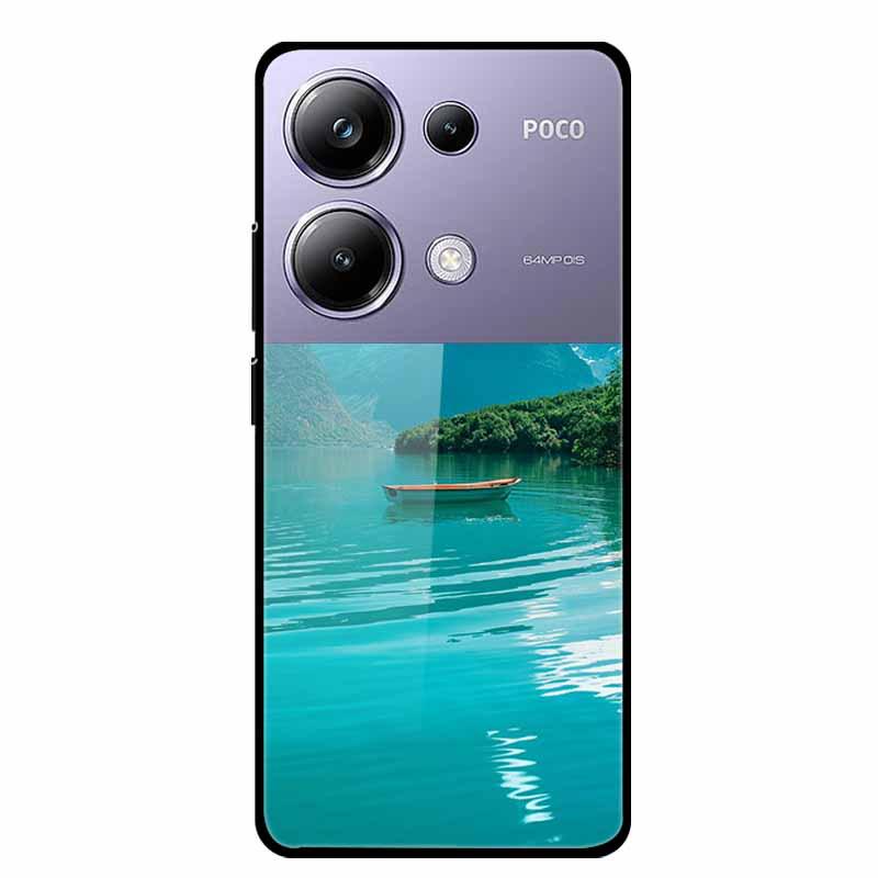 Красочный эстетичный чехол из закаленного стекла для Redmi 12 5G и POCO M6 PRO