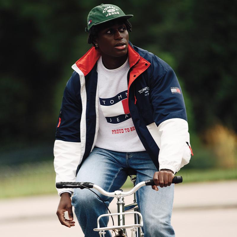 Tommy Hilfiger Windproof Waterproof Retro Color Block Packable Jacket Men Jacket DM0DM22739