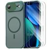 Protective Case - BOOLING - for iPhone Air - with Magnetic Ring - Night Green - 2 Tempered Glass
